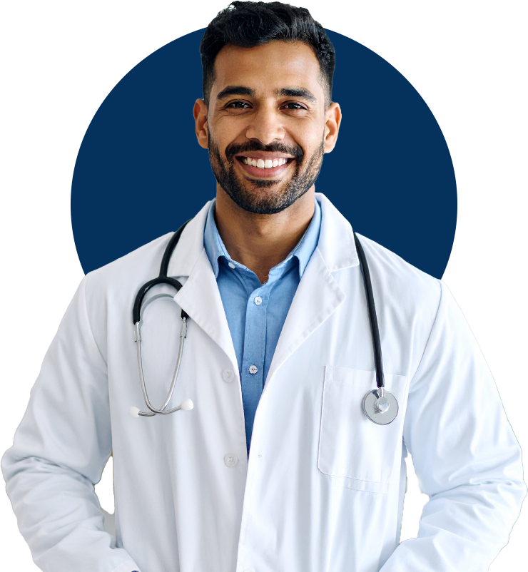 Smiling urgent care provider