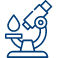 Icon of a microscope with a droplet, symbolizing biology research