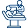 Person sitting at a desk using a laptop, wearing a headset, suggesting online support or remote work