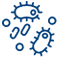 Solid blue square with subtle texture and a small dark triangle in the upper-right corner