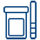 Solid blue square with a few small white specks in the upper-left corner.